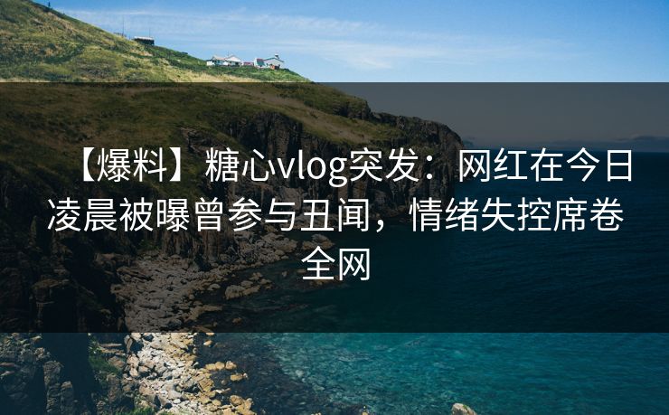 【爆料】糖心vlog突发：网红在今日凌晨被曝曾参与丑闻，情绪失控席卷全网